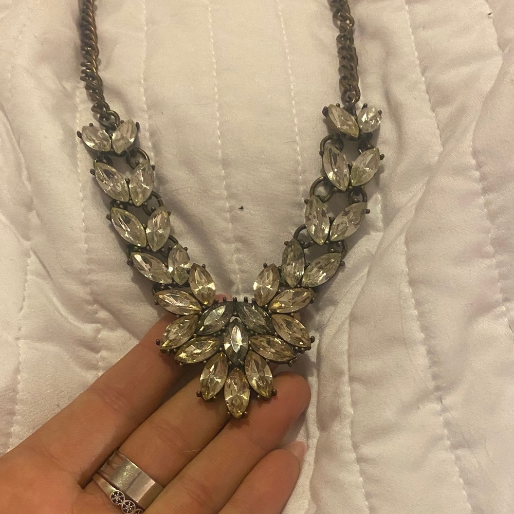 Elegant Silver Crystal Necklace